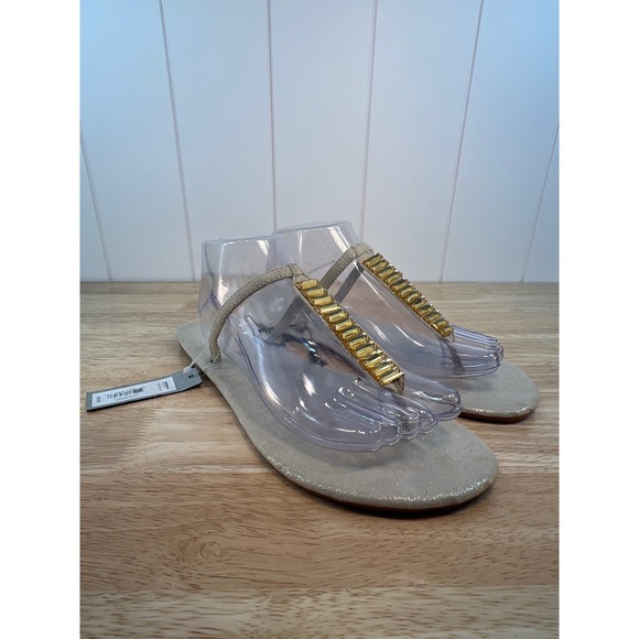 APT 9 champagne thong sandals size L‎ (9-10) - Picture 2 of 5